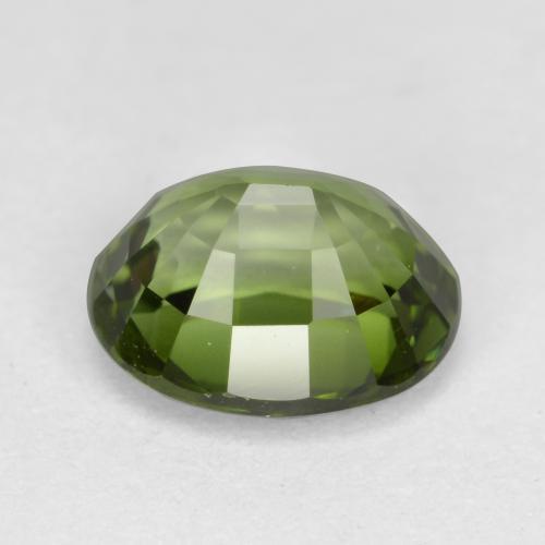 1.27캐럿 천연 포레스트 그린 투르말린, 타원형 컷, 7.3×6.1 mm, VVS