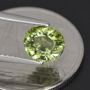 1.23캐럿 천연 그린 투르말린, 타원형 컷, 6.9×5.9 mm, VVS