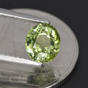 1.23캐럿 천연 그린 투르말린, 타원형 컷, 6.9×5.9 mm, VVS