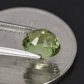 1.23캐럿 천연 그린 투르말린, 타원형 컷, 6.9×5.9 mm, VVS