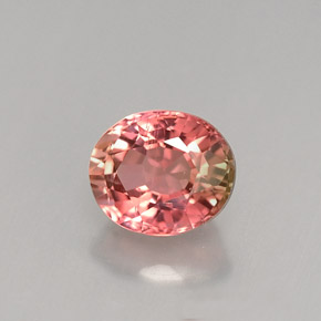 1.18캐럿 천연 멀티컬러 투르말린, 타원형 컷, 6.8×5.8 mm, VS