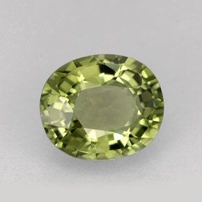 1.56캐럿 천연 그린 투르말린, 타원형 컷, 7.9×6.7 mm, VVS