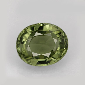 1.34캐럿 천연 그린 투르말린, 타원형 컷, 7.4×6.1 mm, VVS-VS