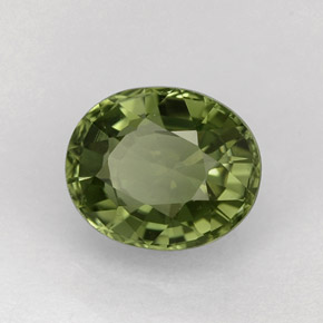 1.34캐럿 천연 그린 투르말린, 타원형 컷, 7.4×6.1 mm, VVS-VS