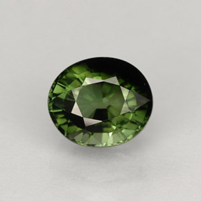 1.43캐럿 천연 그린 투르말린, 타원형 컷, 7.1×6.1 mm, VVS