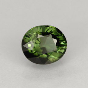 1.43캐럿 천연 그린 투르말린, 타원형 컷, 7.1×6.1 mm, VVS