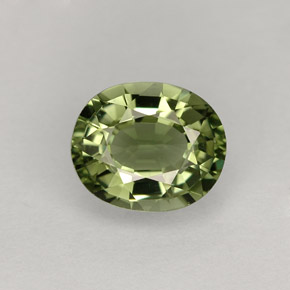 1.31캐럿 천연 그린 투르말린, 타원형 컷, 7.6×6.4 mm, VVS-VS