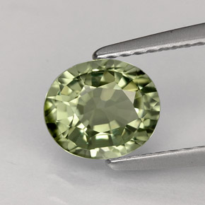 1.20캐럿 천연 그린 투르말린, 타원형 컷, 7.3×6.2 mm, VVS