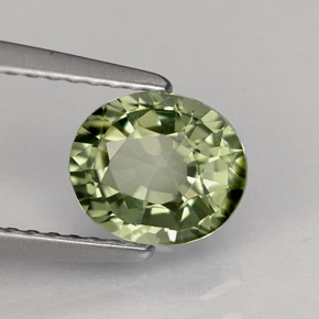 1.20캐럿 천연 그린 투르말린, 타원형 컷, 7.3×6.2 mm, VVS
