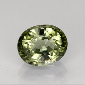 1.27캐럿 천연 그린 투르말린, 타원형 컷, 7.3×5.9 mm, VVS-VS