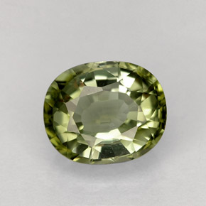 1.54캐럿 천연 그린 투르말린, 타원형 컷, 7.6×6.4 mm, VVS-VS