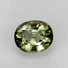 1.50캐럿 천연 그린 투르말린, 타원형 컷, 7.4×6.1 mm, VVS-VS
