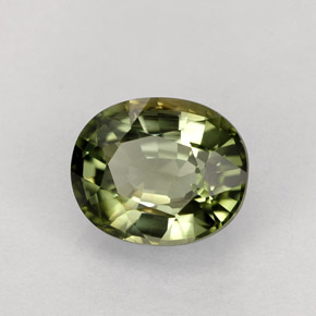 1.50캐럿 천연 그린 투르말린, 타원형 컷, 7.4×6.1 mm, VVS-VS