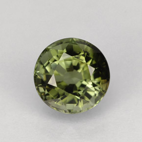 1.37캐럿 천연 그린 투르말린, 라운드 컷, 6.60 mm, VVS-VS