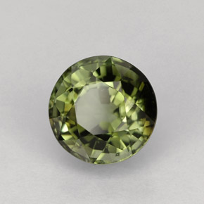 1.37캐럿 천연 그린 투르말린, 라운드 컷, 6.60 mm, VVS-VS