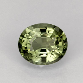 1.25캐럿 천연 그린 투르말린, 타원형 컷, 7.3×6.1 mm, VS