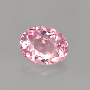 1.23캐럿 천연 핑크 투르말린, 타원형 컷, 7.7×5.9 mm, VVS-VS