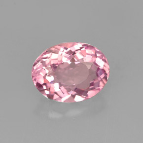 1.23캐럿 천연 핑크 투르말린, 타원형 컷, 7.7×5.9 mm, VVS-VS