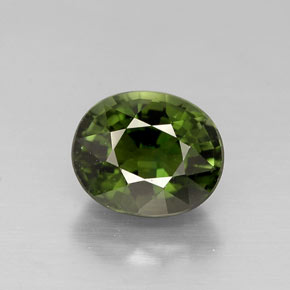 1.02캐럿 천연 그린 투르말린, 타원형 컷, 6.6×5.5 mm, VVS-VS