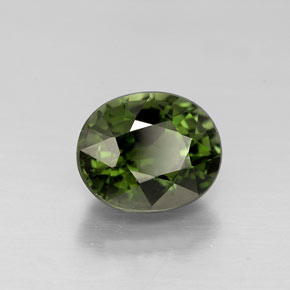 1.02캐럿 천연 그린 투르말린, 타원형 컷, 6.6×5.5 mm, VVS-VS
