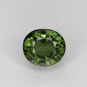 1.05캐럿 천연 그린 투르말린, 타원형 컷, 6.4×5.7 mm, VVS