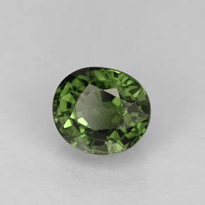 1.05캐럿 천연 그린 투르말린, 타원형 컷, 6.4×5.7 mm, VVS