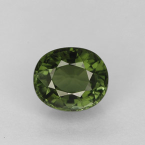 1.16캐럿 천연 그린 투르말린, 타원형 컷, 6.7×5.7 mm, VVS