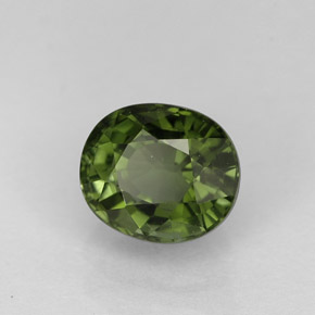 1.16캐럿 천연 그린 투르말린, 타원형 컷, 6.7×5.7 mm, VVS