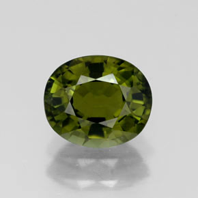 1.07캐럿 천연 그린 투르말린, 타원형 컷, 6.9×5.9 mm, VVS