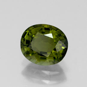1.07캐럿 천연 그린 투르말린, 타원형 컷, 6.9×5.9 mm, VVS
