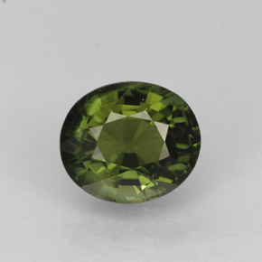 1.21캐럿 천연 그린 투르말린, 타원형 컷, 6.7×5.8 mm, VVS