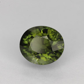 1.21캐럿 천연 그린 투르말린, 타원형 컷, 6.7×5.8 mm, VVS