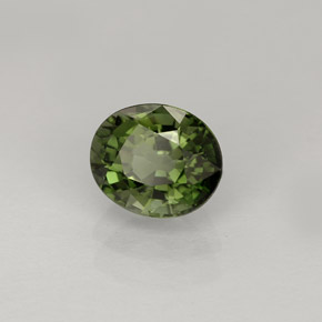 1.01캐럿 천연 그린 투르말린, 타원형 컷, 6.6×5.6 mm, VVS