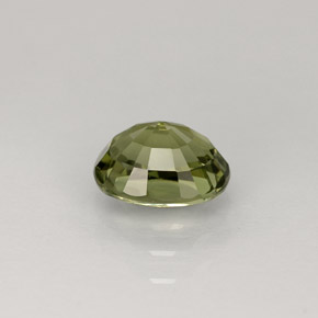 1.00캐럿 천연 노란빛 그린 투르말린, 타원형 컷, 6.8×5.4 mm, VVS-VS