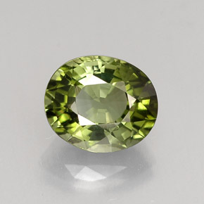 1.06캐럿 천연 그린 투르말린, 타원형 컷, 6.9×5.8 mm, VVS-VS