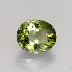 1.06캐럿 천연 그린 투르말린, 타원형 컷, 6.9×5.8 mm, VVS-VS