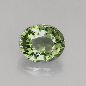 0.86캐럿 천연 그린 투르말린, 타원형 컷, 6.6×5.5 mm, VVS