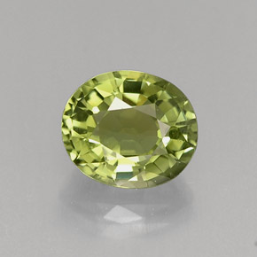 0.89캐럿 천연 그린 투르말린, 타원형 컷, 6.5×5.6 mm, VVS