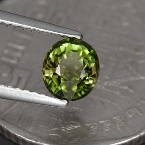 1.05캐럿 천연 그린 투르말린, 타원형 컷, 6.5×5.8 mm, VS