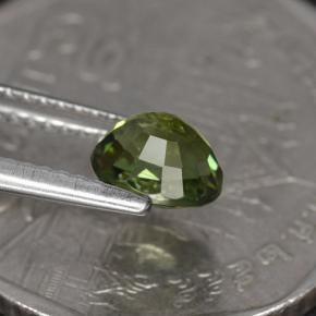 1.05캐럿 천연 그린 투르말린, 타원형 컷, 6.5×5.8 mm, VS