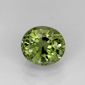 1.05캐럿 천연 그린 투르말린, 타원형 컷, 6.6×5.8 mm, VVS-VS