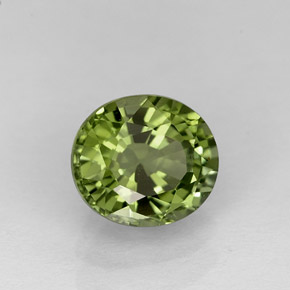 1.05캐럿 천연 그린 투르말린, 타원형 컷, 6.6×5.8 mm, VVS-VS