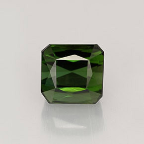 2.49캐럿 천연 그린 투르말린, 에메랄드 컷, 6.9×6.6 mm, VVS