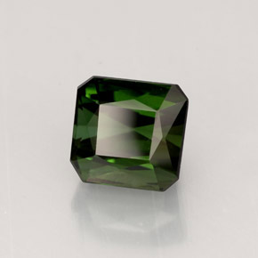2.49캐럿 천연 그린 투르말린, 에메랄드 컷, 6.9×6.6 mm, VVS
