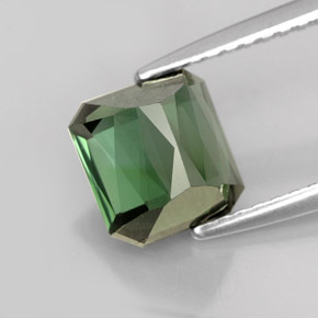 2.07캐럿 천연 그린 투르말린, 에메랄드 컷, 7×6.6 mm, VVS
