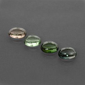 캐럿 천연 멀티컬러 투르말린 보석, 타원형 컷, 6.2×4.9 mm, 투명한