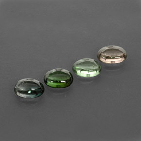 캐럿 천연 멀티컬러 투르말린 보석, 타원형 컷, 6.2×4.9 mm, 투명한
