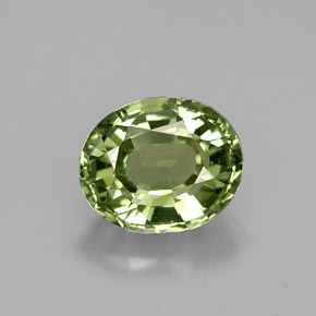 1.39캐럿 천연 그린 투르말린, 타원형 컷, 7.6×6.3 mm, VVS