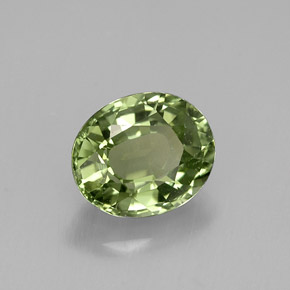 1.39캐럿 천연 그린 투르말린, 타원형 컷, 7.6×6.3 mm, VVS