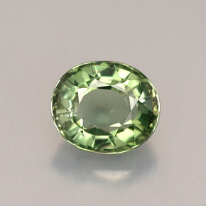1.03캐럿 천연 그린 투르말린, 타원형 컷, 6.6×5.7 mm, VVS